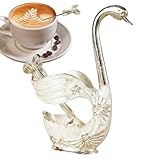 Löffelhalter – Schwanenförmiger Ständer aus Legierung, Silber-Finish, rostfreie Konstruktion | Dekoratives Gabelablage-Set für Hochzeit, Geburtstag, Party, tägliche Verwendung von Geschirr zu Hause