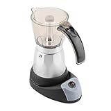 GLOGLOW Elektrische Kaffeemaschine, 480 W, 300 Ml/6 Tassen, Praktische Elektrische Abnehmbare -Moka-Kaffeemaschine für die Küche, mit Transparentem Behälter, 220 V, EU-Stecker