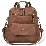 Aucuu Frauen Rucksack Wasserdicht, Rucksack Damen Klein, Cityrucksack aus PU Leder, Tagesrucksack Schulrucksack, Casual Daypack, Damen-Rucksackhandtaschen, Reiserucksack für Reisen Schule Arbeit