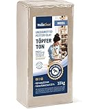 Modelliermasse lufttrocknend ohne Brennen für Kinder - 10kg lufttrockend feine Körnung & leicht zu verarbeiten