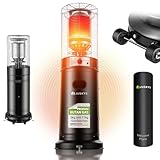 Juskys Outdoor Heizstrahler Cuna mit 11 kW Gas-Brenner - Heizpilz Terrassenheizer mit Gas für Terrasse Balkon und Garten - für 5 und 11 kg Gasflaschen