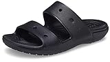 Crocs Classic Sandale – Unisex Sandalen für Erwachsene mit zwei Riemen – Slip-On-Sliders – Schwarz – Größe 41-42