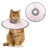 Halskrause Katze,Einstellbarer Halskrause Katze Halsband,Weich Katz-e Wiederherstellung Halsband Kragen Cone,Katzenkragen für Katz-en Kleiner Hunde Nach Operationen und Verletzungen (Rosa, S)