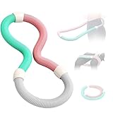 MBBTAG Faltbares Fitness Hula Hoop Reifen, Weiches Frühling Hoola Hoop zum Abnehmen Erwachsene Anfänger Ohne Taillenschäden Tragbare Schlankheits Trainingsgeräte(Pink Green (1.3kg))
