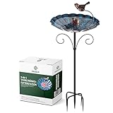 2-in-1 Vogeltränke & Futterstation - Frostsicher Mit 26 cm Schale, 83 cm Ständer, Futterspender für Vögel, Winterfest, Futterschale & Wasserstelle Stehend