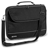 PEDEA Laptoptasche 'Fair' Notebook-Tasche bis 17,3 Zoll (43,9 cm) Umhängetasche mit Schultergurt, Schwarz