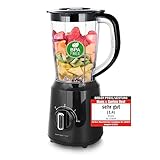 EMERIO Standmixer BPA frei Crush Ice Funktion 1.5l Behälter 2 Geschwindigkeiten + Pulse Funktion Messereinheit aus Edelstahl Sicherheitsschalter geschirrspülgeeignet 500 Watt BL-124816.8 Schwarz