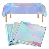 3 Stück Bunt Glitzer Tischdecke Plastik Tischdecken für Biertische, Partytischdecken Geburtstag, Wasserdicht Party Tischdecken für Geburtstag Festival Bierzeltgarnitur Party(274 x 137 cm)