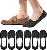 Caldodo Füßlinge Herren Füsslinge Damen 39-42, Unsichtbare sneaker socken herren Nylon Dünn Rutschfest Footies mit Silikonpad für Loafer Mokassins, 6 Paar, Schwarz