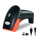 SOLUX 1D 2D Compact Barcode Scanner - Barcode Scanner Wireless & Wired QR Code Scanner - Bluetooth Scanner mit USB & USB-C Empfänger - Wireless Scanner Barcode Plug & Play