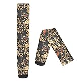 decor gift Hohe Damen-Kniestrümpfe, dehnbar, für Hochzeiten, Schwarz / Rot, Neujahr, Vögel und Blumen, Medias Alta Para Mujer