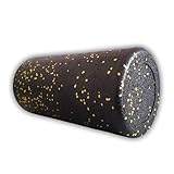 Faszienrolle Schaumstoff mittel-weich I 30x15cm Rückenmassage Rolle mit 25% Recyclinganteil I Rückenrolle I black foam roller