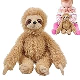 Gefüllter Faultierspielzeug - lebensechter Diskettenplüschtier, Premium Ultra Weichkumpel, zuverlässige entzückende Puppe | Kuscheliger Komfort Begleiter für Kinder, Teenager und Erwachsene Wohnkultur