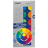 Lamy Deckfarbkasten aquaplus blue mit 12 Farben - ideal für den Schulunterricht - mit Farbkreis nach Johannes Itten & Deckweiß - Mischfelder im Deckel