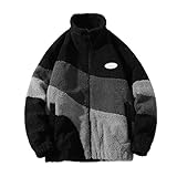 Herren - Wintermode, lässig, Kontrastfarbe, warmes Fleece, verdickt, langärmelig Kurzmantel Sommer Winterjacke Herren Klein