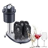 ZMJGLL Elektrische Glaswaschmaschine mit 5 Bürsten, 230 W Kommerzielle Edelstahl-Weinwaschmaschine 1200 Tassen/h, 360 ° Reinigung, für Barküche