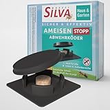 SILVA® Ameisenköderdose für Innen & Außen [PT 19 - NATÜRLICHER WIRKSTOFF] - Ameisenfalle Dose - Ameisen Köderdose - Ameisenköder - Ameisendose - Geruchsneutral - 4 Dosen & bis zu 14 Tage wirksam