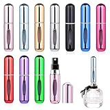 Riisoyu 10 Stück 5ml Mini Parfümzerstäuber, Nachfüllbar Leer Reise Parfüm Zerstäuber Mini Portable Sprühflasche mit Fenster für Handtasche, Reisen, Ferien, Flugreisen