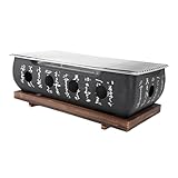 Im Japanischen Stil, Tragbarer Holzkohle-Grillofen, Hibachi-Grill aus Aluminiumlegierung, Holzkohleofen Yakitori-Grill, Rechteckige (XL)