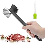 VOSSOT Fleischklopfer Edelstahl, Doppelseitig Antihaft Schnitzelklopfer Fleischhammer Edelstahl, Fleischklopfer Spülmaschinenfest, Meat Tenderizer mit Griff für Steak, Huhn, Schwein, Rippchen