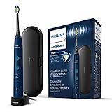 Philips Sonicare ProtectiveClean 5100 elektrische Zahnbürste, Schallzahnbürste mit 3 Putzmodi, Clean, White und Gum Care, Drucksensor, Timer und Reiseetui, Blau, Modell HX6851/53