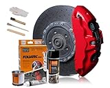 Foliatec Bremssattel Lack Set, Hitzebeständig, Komplettsatz für 4 Bremssättel, Racing Rosso, 7-teiliges Set