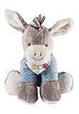 Sterntaler Spieluhr, Stofftier Esel Emmi, Austauschbares Spielwerk, Größe: L, Hellblau/Grau 6022000