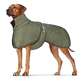 DoggieKit Hundemäntel Wasserdicht Winddicht Warm Winter Sicher mit Gewinde Reflektierende Streifen Jacke für Mittelgroße Große Hunde mit Geschirrloch für Welpen Haustiere Kaltes Wetter Kleidung Weste