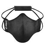 Livinguard-FITNESS MASK+PROTECTBAG-Sportmaske & Maskentasche-Waschbar, wiederverwendbar, atmungsaktive Maske aus Lyocell, Aufbewahrungstasche für Masken mit Livinguard-Technologie (Large, Black)