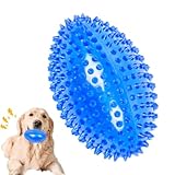 Unzerstörbare Hundebälle, quietschendes stacheliges Kauspielzeug, 8,9 cm Ball mit Sound-Funktion, Gummi-Kauspielzeug, Hundeball mit strukturiertem Design, Haustier-Kauspielzeug für Training