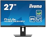 iiyama Prolite XUB2763HSU-B1 68,6cm 27' IPS LED-Monitor Full-HD 100Hz HDMI DP USB3.2 Slim-Line Höhenverstellung Pivot FreeSync Energieklasse B schwarz