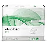 Absorbeo Windel EXTRA 30 Stück, Saugfähiges Hilfsmittel für Mittlere Blasenschwäche, Absoluter Komfort, Totaler Schutz, Anti-Odour-System, Vollständig Atmungsaktiv, Unisex, Größe L