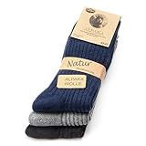 Fuchs Camper NEU 85% Alpaka Wolle 3 Paar Alpaka Socken Wollsocken Herren Damen Wintersocken