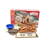 Teifoc 4030 Steinbaukasten - Wassermühle, Bastelset für Mädchen und Jungen aus Mini Ziegelsteinen, Motorikspielzeug für Kinder ab 6 7 8 Jahren, Konstruktionsspielzeug, Montessori Spielzeug