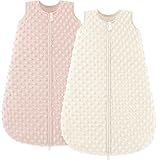 Bearmoss Schlafsack Baby 1.5 Tog - 2er Pack Winterschlafsack Herbst Babyschlafsack Winter Herbst für Jungen Mädchen Neugeborene (Rosa, 67cm)