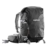 Mantona Kamerarucksack ElementsPro 30 Outdoor Rucksack schwarz inkl. abnehmbarem Hüftgurt und Regenschutzhülle, Fotorucksack geeignet für DSLR- oder Systemkameraausrüstung