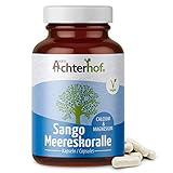 Sango Meereskoralle Kapseln hochdosiert | 180 Stück je 1100mg Pulver | Natürliche Kalzium (20%) Magnesium (10%) Quelle | 2zu1 Verhälntnis | Abgefüllt und untersucht in Deutschland