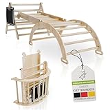 Juskys Kletterdreieck Movario Klein - Indoor Klettergerüst mit Rutsche & Kletterbogen - Dreieck Kinderzimmer & Kleinkind Spielplatz Klettern