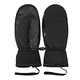 Durio wasserdichte Handschuhe Damen Herren Fäustlinge Touchscreen Skihandschuhe Winterhandschuhe für Laufen Skifahren Wandern Motorrad Radfahren Schwarz M