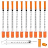 BLPRKOT 10 Stück 1 ml/cc Kunststoff Mehrzweck-Messwerkzeuge 30G/8mm Plastiktube, insulinspritzen 1ml mit nadel, spritze mit nadel, einwegspritzen, diabetes spritzen mit nadel, Einzeln Verpackt