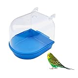 Gativs Vogel Badewanne Vogelkäfig ZubehörBadewanne Badewanne für Sittiche Vogel Badewanne Badehaus Papageien-Badewanne Wasserdusche Transparente Futterautomaten Halter mit Haken Papageien Vogelbäder