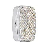 Eleganter Pillen-Organizer mit Kristalldiamanten, tragbar, mit 2 Fächern für Tabletten und