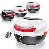 Mihoho Fahrradkoffer für alle Gepäckträger, abschließbare wasserdichte Fahrradbox | Helmkoffer | Gepäckträger Koffer | Helmbox | Fahrradgepäckträger Box (Weiß)