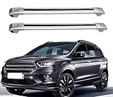 HNHPY 2 Stück Aluminium Relingträger Dachträger für Ford Kuga TF SUV 2013-2020 2021 2022 2023 2024, Fahrradträger Dachboxen Dachgepäckablage Dachrelingträger Querstangen,normal-Silver