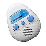 KONTONTY 1 Satz Tragbares Duschradio Wasserdichtes mit USB Ladefunktion und Haken für Badezimmer Kompakte Mini Soundbox Weiß für Besten Musikgenuss Beim Duschen