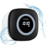 MEDION S66884 Duschradio mit Bluetooth (Badradio, UKW Radio, Saugnapf, LED-Display, IPX6 Wasserdicht, integrierter Akku, MD43884) schwarz