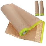 DOITOOL 3 Rollen Abdeckfolie schützend Abdeckpapier für Automobile Abdeckung Farbband Abdeckpapier für Autolackierungen Schutzpapier für Bodenbeläge Lackfilmschutz Abdeckband aus Papier