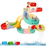 JoiTale Badespielzeug ab 3 4 5 6 Jahre, DIY Kugelbahn Badewannenspielzeug 37 Stück, Wasserspielzeug Kinder, Badewannen Spielzeug mit Saugnäpfen - Kreativer Badespaß Geschenk Jungen Mädchen