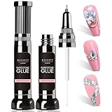 Makartt Strass Kleber Gel Rhinestone Glue, 3d Gel Nail Art Nail Charms Nägel Nagelkleber Für Kunstnägel, Nagelkunst-Klebergel für 3D-Edelsteine, Steine, Zum Aushärten unter UV-/LED-Lampe (8ml*2)