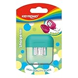 Keyroad Plastik-Anspitzer, Doppelt Bleistiftspitzer, Anspitzer Mit Behälter, 1 Stk. Spitzer, Blister, Farbmix
